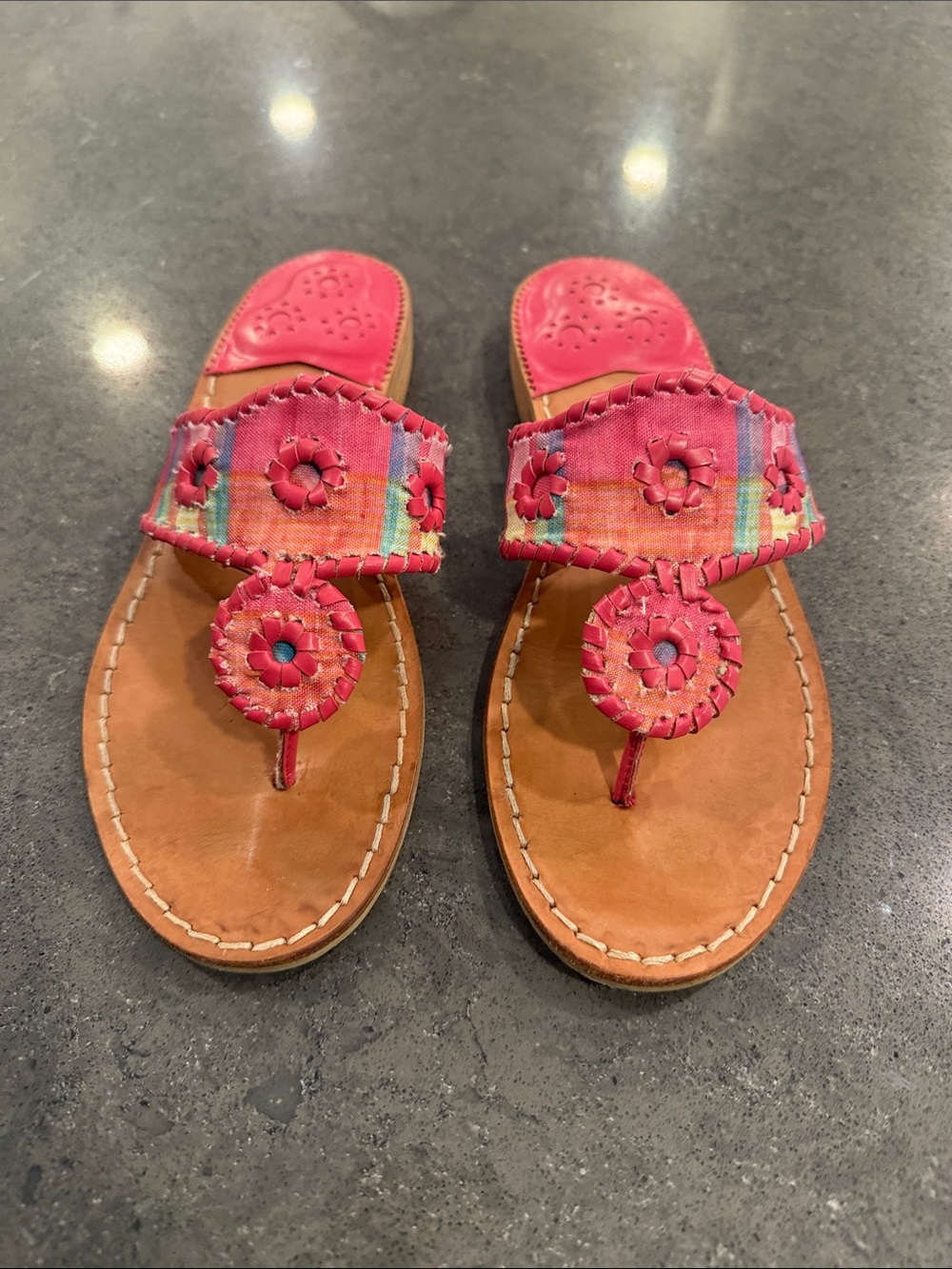 Jack Rogers Women’s Sz 7 Pink Madras sandal